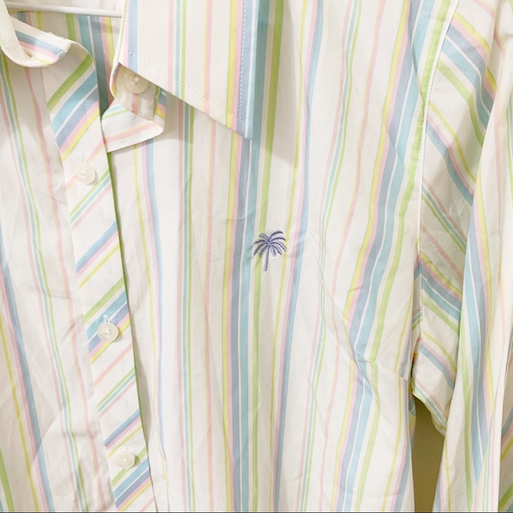 Lilly Pulitzer pastel stripe button down shirt top Medium - Picture 4 of 5
